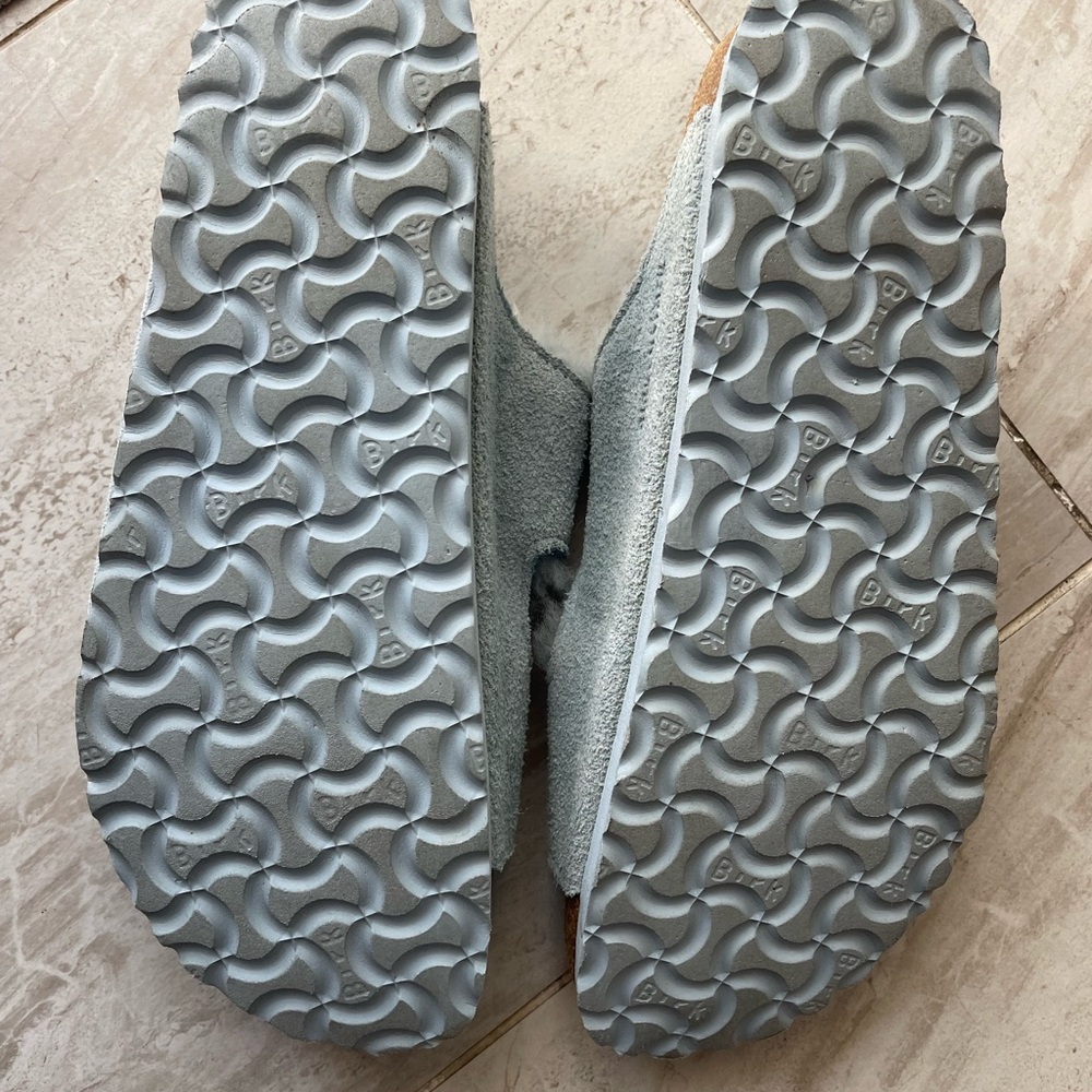Fuzzy baby blue Birkenstocks - Picture 3 of 4
